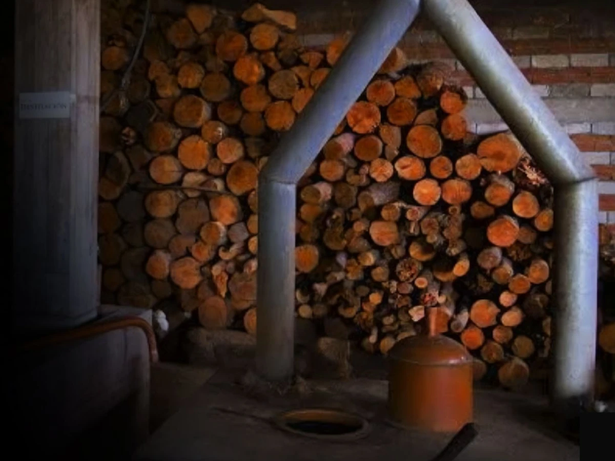 Copper pot stills used for double distillation of mezcal