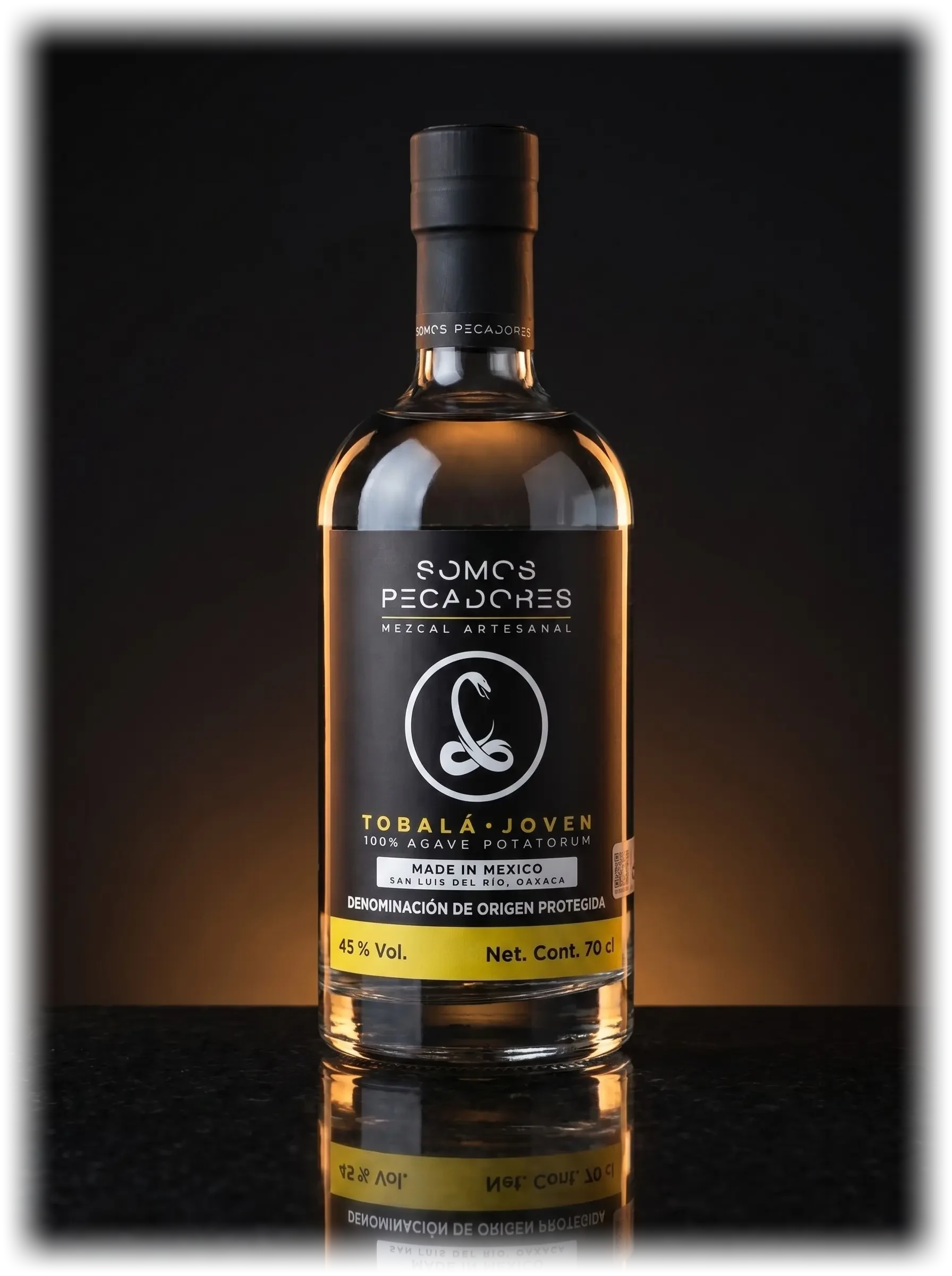 Somos Pecadores Young Tobalá mezcal bottle